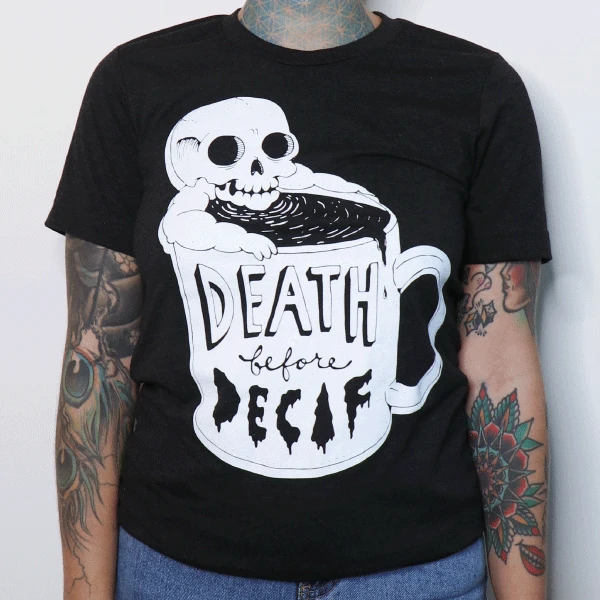 Wicked Clothes Death Before Decaf Shirt 1 Wicked Clothes Death Before Decaf Shirt