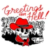 Wicked Clothes Greetings From Hell Ringer Shirt Bones