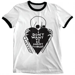 Wicked Clothes 'Don't Wanna Be Angry' Ringer Shirt New