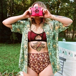 Wicked Clothes Button-Ups Floral Bats Button-Up Shirt