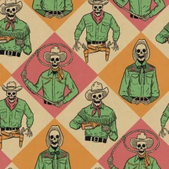 Wicked Clothes Skeleton Cowboys Button-Up Shirt